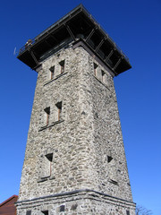 Fototapeta na wymiar Tourist tower on hill Cerchov, Bohemian forest, Czech Republic