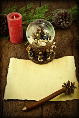 Letter blank parchment Christmas greeting