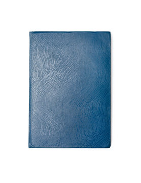 Blue closed book isolated over white background. View from above