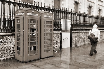 London. Sepia tone.