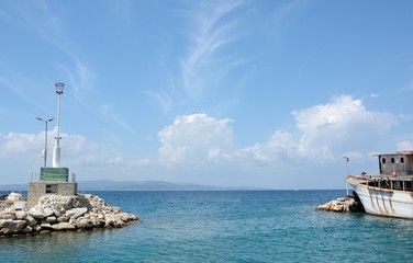 Fototapeta na wymiar Krvavica city Port - Adriatic coast in Croatia