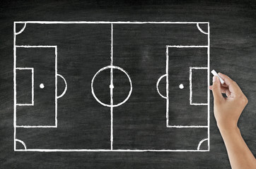 hand drawing football field