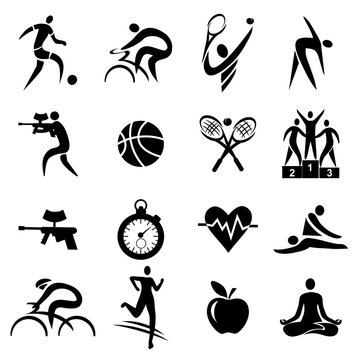 Sport fitness healthy lifestyle icons