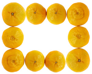 Frame of ripe tangerine
