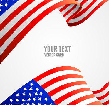 American flag border vector illustration