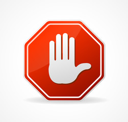 Obraz premium Vector Stop Sign Red isolated on white