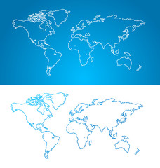 Vector world map concept. Contour