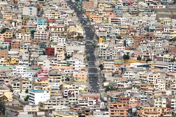 Foto op Canvas Suburbs of Quito from Panecillo hill, Ecuador © Noradoa