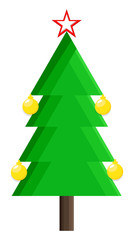 Christmas Tree with Golden Balls