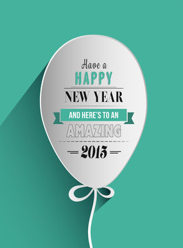 Happy new year design in balloon