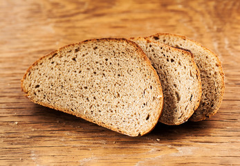 Three sliced rye bread