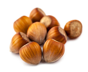 whole hazelnuts close up