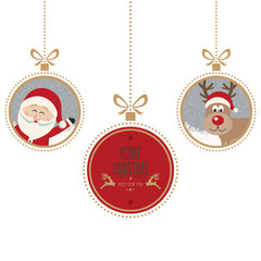 christmas balls merry christmas isolated background