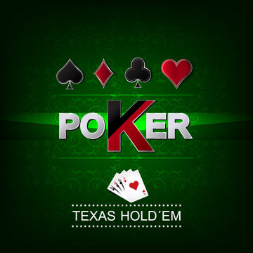 Poker vector background with flower pattern and card symbol