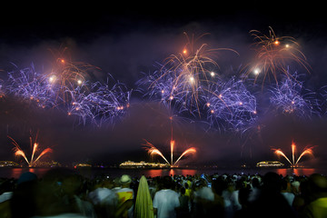 Fireworks display at Copacacabana