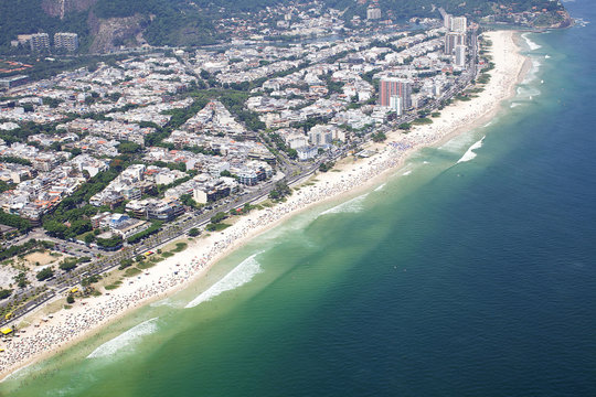 Barra da Tijuca beach aerial view, Rio de Janeiro, Brazil