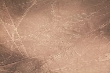 Wandcirkels aluminium Condor, the Lines and Geoglyphs of Nazca desert, Peru © dislentev