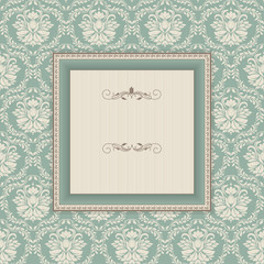 vintage frame on victorian seamless background