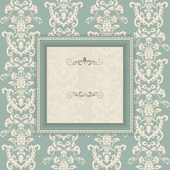 vintage frame on victorian seamless background