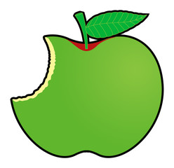 Green Eaten Apple Design