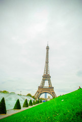 Eiffel Tower with city park in France - 73421829