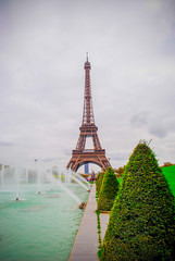 Eiffel Tower with city park in France - 73421880