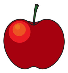 Glossy Red Apple
