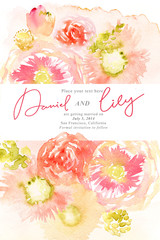 Watercolor flowers card