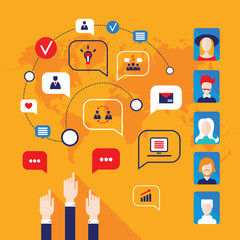 Social network Technology Business and Communication concept