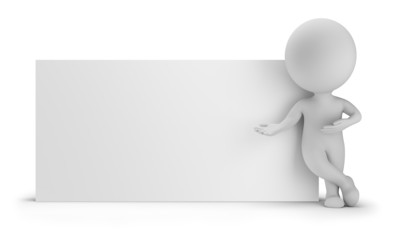 3d small people - next to an empty board