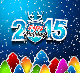 Fototapeta na wymiar 2015 New Year and Happy Christmas background
