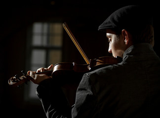 Playing on violin