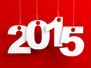 Obraz na płótnie Canvas New Year 2015 Red