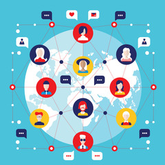Social network concept  Global communication infographic