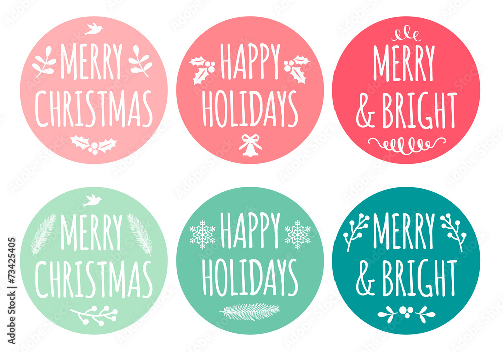 Wall mural christmas tags, vector set