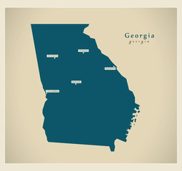 Modern Map - Georgia USA