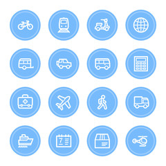 Transport web icons set