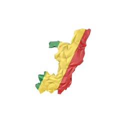 Low Poly Cogo Map with National Flag