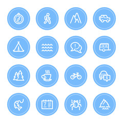 Travel web icons set