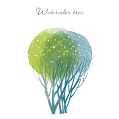 Watercolor tree
