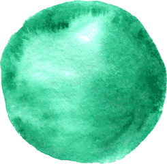 green circle painted by watercolor