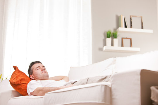 relaxed man having finally his time off