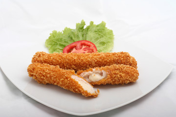 Delicious fried cheese sticks