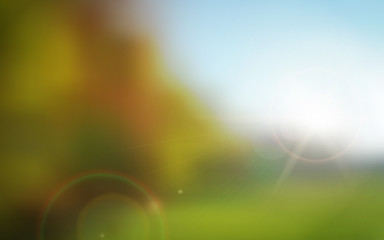 blurred autumn sunset vector background