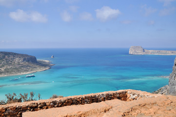 Fototapeta premium Sea summer landscape coast of the Greek island.