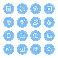 Travel web icons set