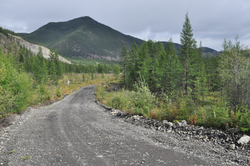 Soil highway in Yakutia.