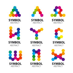 set of vector logos from abstract modules