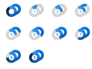 Obraz premium Circle Puzzle 09 - Blue 2
