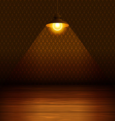 The lamp in the room with a wooden floor